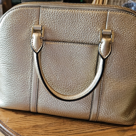 Leather Micheal Kors Gold Handbag with Matching Wallet - Picture 5 of 8